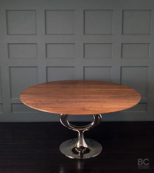 Op Round Table, Nickel plated base